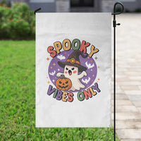 Cute Halloween Ghost Garden Flag Spooky Vibes Only With Pumpkin - Wonder Print Shop