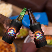 Halloween Ghost 4 in 1 Can Cooler Tumbler Funny Trippy Vaporwave DJ Music Party