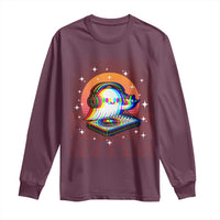 Halloween Ghost Long Sleeve Shirt Funny Trippy Vaporwave DJ Music Party - Wonder Print Shop