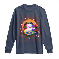 Halloween Ghost Long Sleeve Shirt Funny Trippy Vaporwave DJ Music Party - Wonder Print Shop