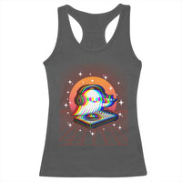 Halloween Ghost Racerback Tank Top Funny Trippy Vaporwave DJ Music Party - Wonder Print Shop