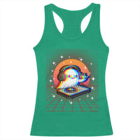 Halloween Ghost Racerback Tank Top Funny Trippy Vaporwave DJ Music Party - Wonder Print Shop