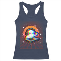 Halloween Ghost Racerback Tank Top Funny Trippy Vaporwave DJ Music Party - Wonder Print Shop