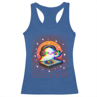 Halloween Ghost Racerback Tank Top Funny Trippy Vaporwave DJ Music Party - Wonder Print Shop