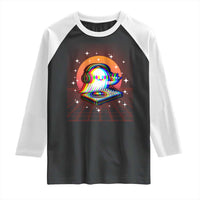 Halloween Ghost Raglan Shirt Funny Trippy Vaporwave DJ Music Party - Wonder Print Shop