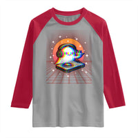 Halloween Ghost Raglan Shirt Funny Trippy Vaporwave DJ Music Party - Wonder Print Shop