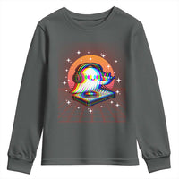 Halloween Ghost Youth Sweatshirt Funny Trippy Vaporwave DJ Music Party - Wonder Print Shop
