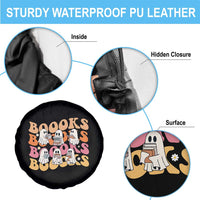 Bookish Ghost Halloween Spare Tire Cover Funny Book Lover And Spooky Squad - Wonder Print Shop