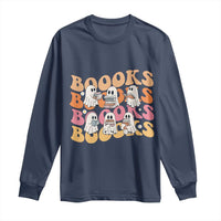 Bookish Ghost Halloween Long Sleeve Shirt Funny Book Lover And Spooky Squad - Wonder Print Shop
