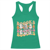 Bookish Ghost Halloween Racerback Tank Top Funny Book Lover And Spooky Squad - Wonder Print Shop