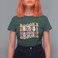 Bookish Ghost Halloween T Shirt For Women Funny Book Lover And Spooky Squad - Wonder Print Shop