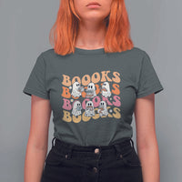 Bookish Ghost Halloween T Shirt For Women Funny Book Lover And Spooky Squad - Wonder Print Shop