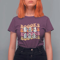 Bookish Ghost Halloween T Shirt For Women Funny Book Lover And Spooky Squad - Wonder Print Shop