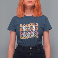Bookish Ghost Halloween T Shirt For Women Funny Book Lover And Spooky Squad - Wonder Print Shop