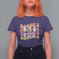 Bookish Ghost Halloween T Shirt For Women Funny Book Lover And Spooky Squad - Wonder Print Shop