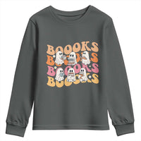 Bookish Ghost Halloween Youth Sweatshirt Funny Book Lover And Spooky Squad - Wonder Print Shop