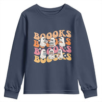 Bookish Ghost Halloween Youth Sweatshirt Funny Book Lover And Spooky Squad - Wonder Print Shop