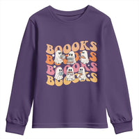Bookish Ghost Halloween Youth Sweatshirt Funny Book Lover And Spooky Squad - Wonder Print Shop