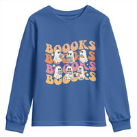Bookish Ghost Halloween Youth Sweatshirt Funny Book Lover And Spooky Squad - Wonder Print Shop