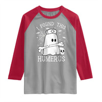 Cute Halloween Nurse I Found This Humerus Ghost Bone Pun Raglan Shirt - Wonder Print Shop