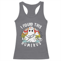 Halloween Ghost Nurse Racerback Tank Top I Found This Humerus Bone Pun - Wonder Print Shop