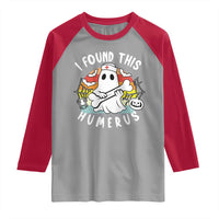 Halloween Ghost Nurse Raglan Shirt I Found This Humerus Bone Pun - Wonder Print Shop
