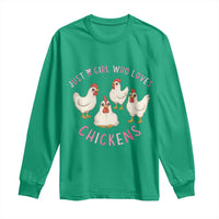 Chicken Lover Gift Long Sleeve Shirt Just A Girl Who Loves Chickens - Wonder Print Shop