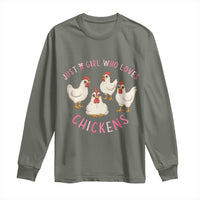 Chicken Lover Gift Long Sleeve Shirt Just A Girl Who Loves Chickens - Wonder Print Shop