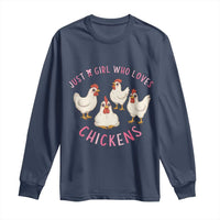 Chicken Lover Gift Long Sleeve Shirt Just A Girl Who Loves Chickens - Wonder Print Shop