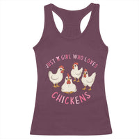 Chicken Lover Gift Racerback Tank Top Just A Girl Who Loves Chickens - Wonder Print Shop
