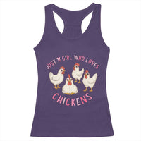Chicken Lover Gift Racerback Tank Top Just A Girl Who Loves Chickens - Wonder Print Shop
