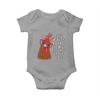 Funny Chicken Lover Gift Baby Onesie She Is Beauty And Grace She Will Peck You In The Face - Wonder Print Shop
