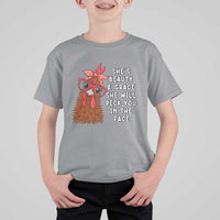 Funny Chicken Lover Gift T Shirt For Kid She Is Beauty And Grace She Will Peck You In The Face - Wonder Print Shop