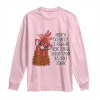 Funny Chicken Lover Gift Long Sleeve Shirt She Is Beauty And Grace She Will Peck You In The Face - Wonder Print Shop