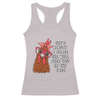 Funny Chicken Lover Gift Racerback Tank Top She Is Beauty And Grace She Will Peck You In The Face - Wonder Print Shop