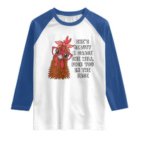 Funny Chicken Lover Gift Raglan Shirt She Is Beauty And Grace She Will Peck You In The Face - Wonder Print Shop