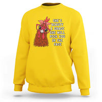 Funny Chicken Lover Gift Sweatshirt She Is Beauty And Grace She Will Peck You In The Face - Wonder Print Shop
