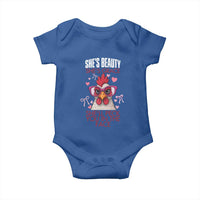 She Will Peck You In The Face Baby Onesie Funny Chicken Lover - Wonder Print Shop