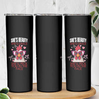 She Will Peck You In The Face Skinny Tumbler Funny Chicken Lover
