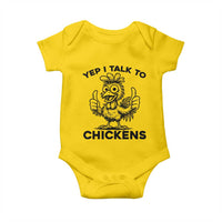 Funny Farm Animal Gift Baby Onesie Yep I Talk To Chickens - Wonder Print Shop