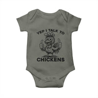 Funny Farm Animal Gift Baby Onesie Yep I Talk To Chickens - Wonder Print Shop