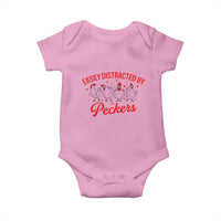 Funny Chicken Lover Gift Baby Onesie Easily Distracted By Peckers - Wonder Print Shop