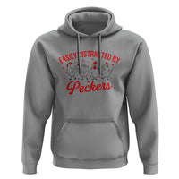 Funny Chicken Lover Gift Hoodie Easily Distracted By Peckers - Wonder Print Shop