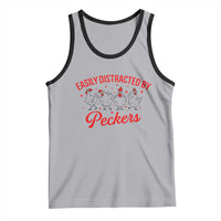 Funny Chicken Lover Gift Tank Top Easily Distracted By Peckers - Wonder Print Shop