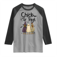 Funny Halloween Chicken Raglan Shirt Chick Or Treat Spooky Gift - Wonder Print Shop