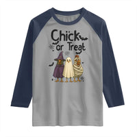 Funny Halloween Chicken Raglan Shirt Chick Or Treat Spooky Gift - Wonder Print Shop