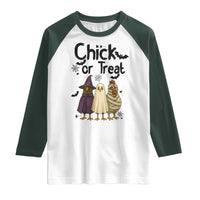 Funny Halloween Chicken Raglan Shirt Chick Or Treat Spooky Gift - Wonder Print Shop