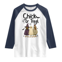 Funny Halloween Chicken Raglan Shirt Chick Or Treat Spooky Gift - Wonder Print Shop