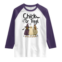Funny Halloween Chicken Raglan Shirt Chick Or Treat Spooky Gift - Wonder Print Shop