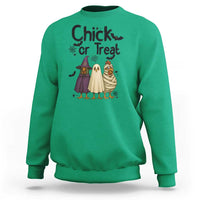 Funny Halloween Chicken Sweatshirt Chick Or Treat Spooky Gift - Wonder Print Shop